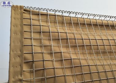 Geotextileの布が付いている金網の軍のHescoの溶接された防御的な障壁