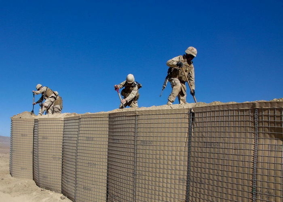 軍の軍隊の壁は-洪水のためのアルミニウム上塗を施してあるタイプHescoの障壁の要塞の防御的な障壁を亜鉛でメッキする