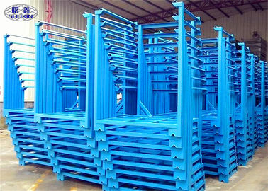 棚の青い金属を積み重ねる頑丈な鋼鉄穀物の貯蔵のための4つの層
