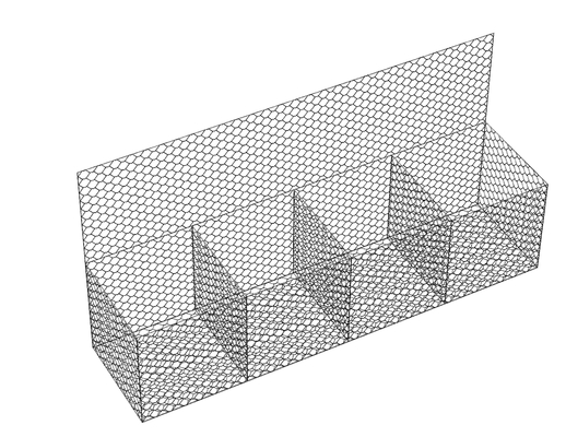 4x1x1m六角形の電流を通されたGabions 3.8mmの壁の錆の証拠の苦境の石の詰物の単位