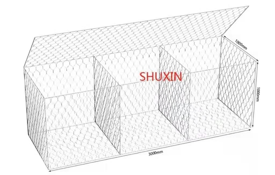 3.0mm 3x1x1m電流を通されたGabionの箱は道および橋のために満ちている頑丈な石にアイロンをかける