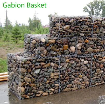 洪水防止2 x 1 x 0.5Mのためのさび止めの金網の擁壁のGabionの壁