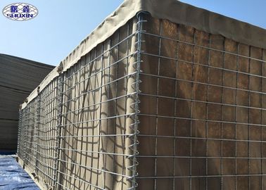 生地によってGabion並べられる軍の箱、Gabionのバスケットの擁壁