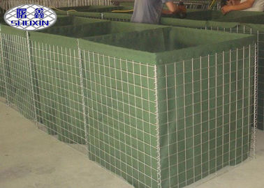 1*1*1mの防御的な障壁の軍隊の緑はGabion Hesco Mlilataryの使用要塞を溶接した