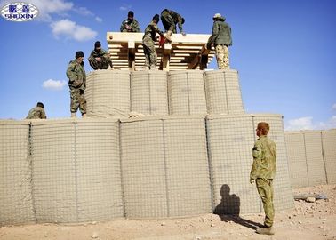 ブラウン軍のHescoの障壁の砂の壁、Gabionのバスケットの擁壁