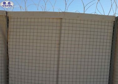 砂か石で満ちている軍のGabionの壁の障壁