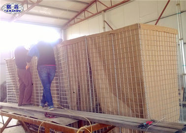 Hesco Geotextileの布が付いている守勢によって溶接されるGabion箱の障壁1x1x1M