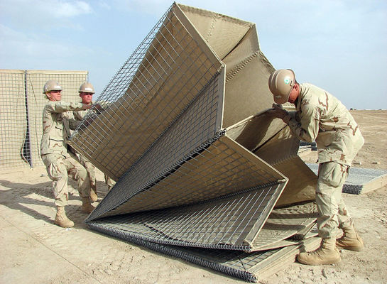 洪水防止のための溶接された網のGabion軍のHescoの壁