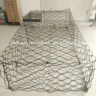 倍は石の破損を防ぐ6x8cm電流を通されたGabionのバスケットの石によって満たされたおりの六角形をねじった
