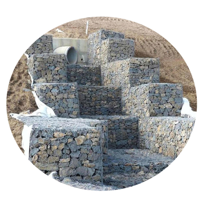 地球の擁壁1m x 1m x 1m Gabion箱の塀編まれた3つのねじれ六角形ポリ塩化ビニールのコーティング